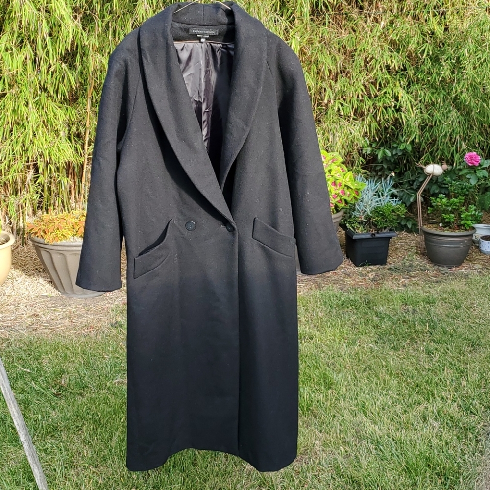 Long black wool coat